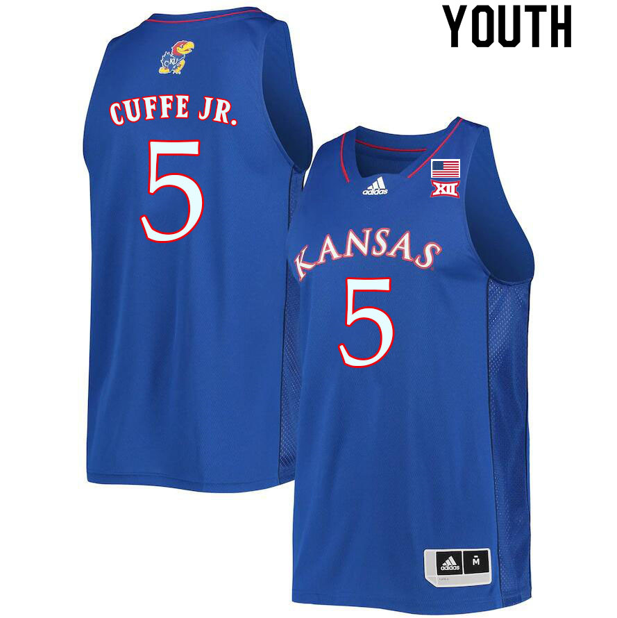 Youth #5 Kyle Cuffe Jr. Kansas Jayhawks College Basketball Jerseys Sale-Royal - Click Image to Close
